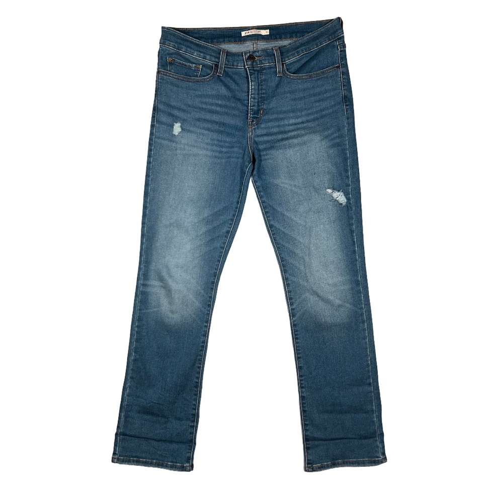 Levi’s 314 Shaping Straight Stretch Jeans Distressed Blue Women’s 31